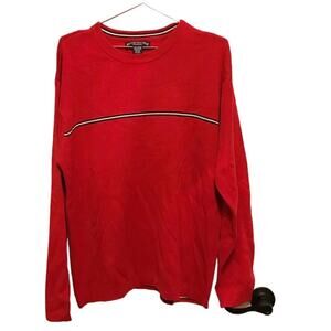 Aeropostale red striped sweater with black and white stripe size large